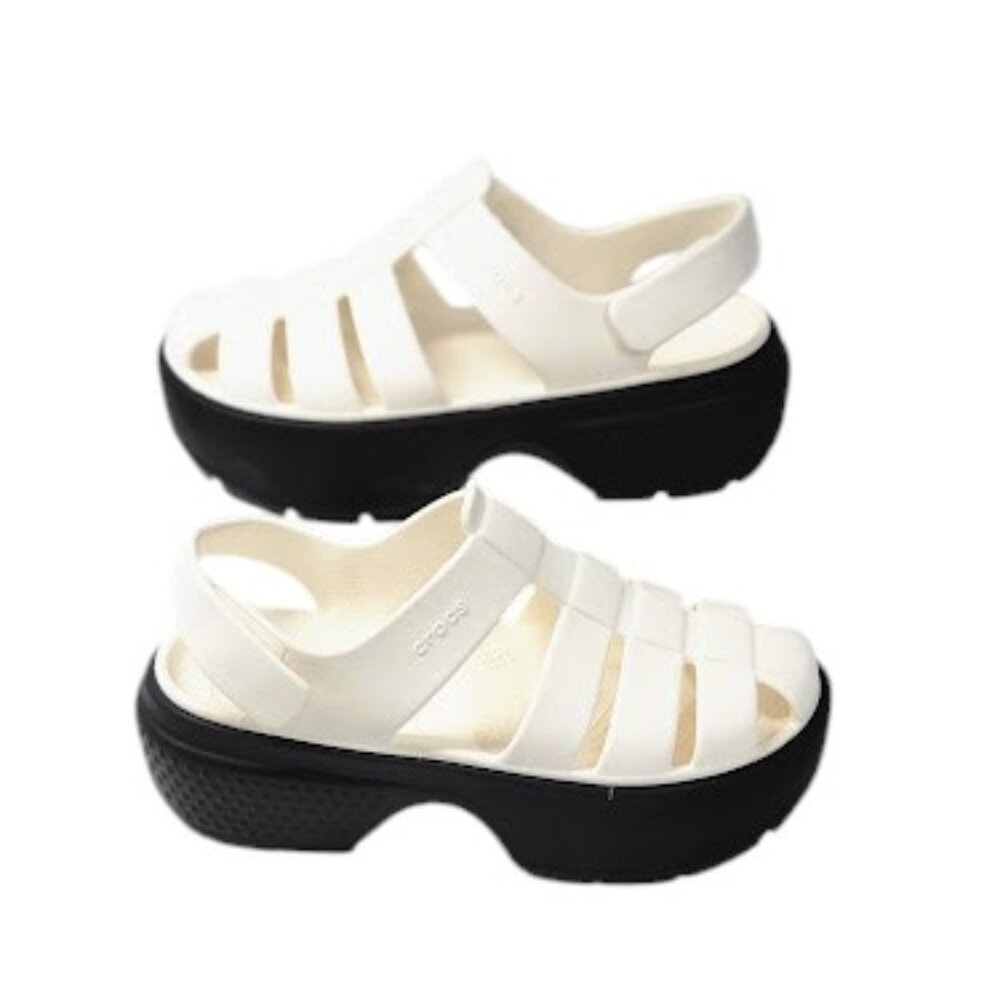 CROCS Women's Stomp Slingback Platform Fisherman Sandals white Size 10 NWT - Picture 3 of 10